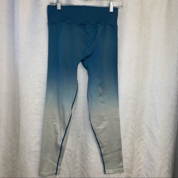 Victoria Secret PINK Tight Womens Seamless High Waist Rib Blue Leggings - Picture 4 of 6